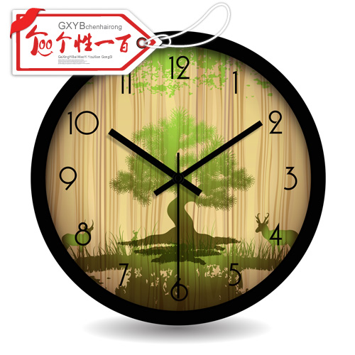 大树时钟 客厅个性钟表时尚挂钟创意石英钟专业定制加商标logo