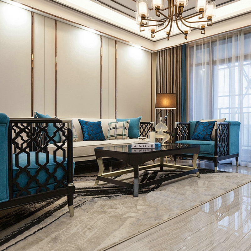 新中式样板房沙发定制现代中式酒店家具古典禅意大小户型客厅沙发