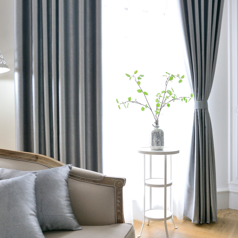 纯色全遮光遮阳简约现代欧式特价成品窗帘定制 客厅卧室阳台ghsy