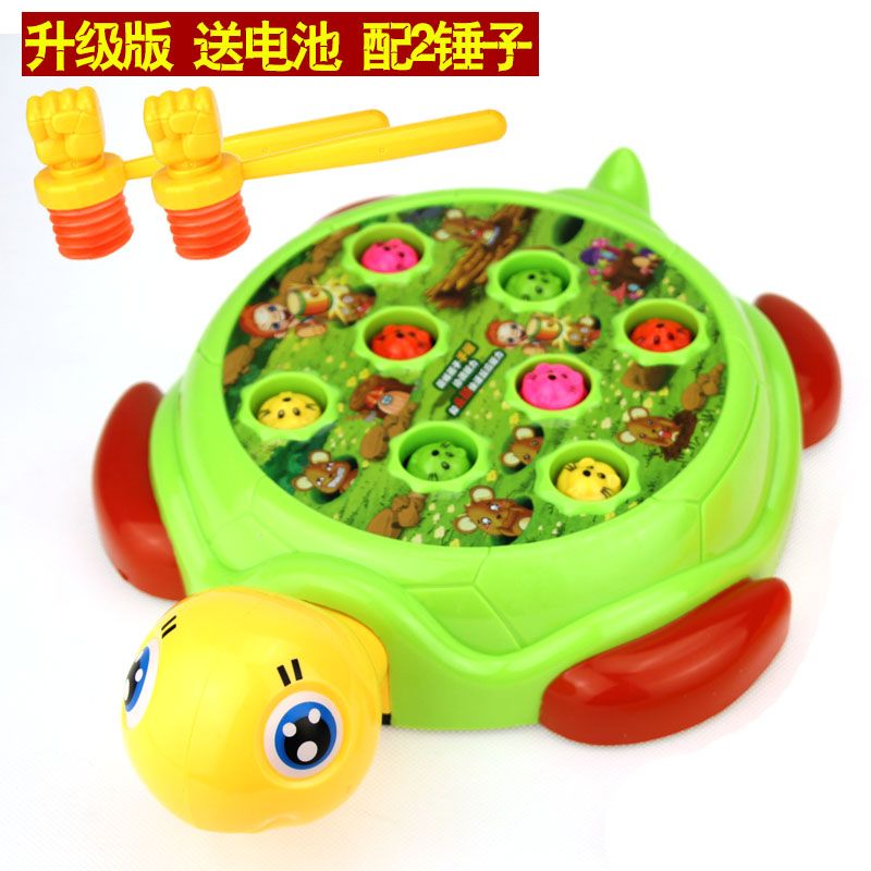 儿童电动打地鼠玩具 乌龟苹果打地鼠游戏机大号 益智玩具1-2-3岁