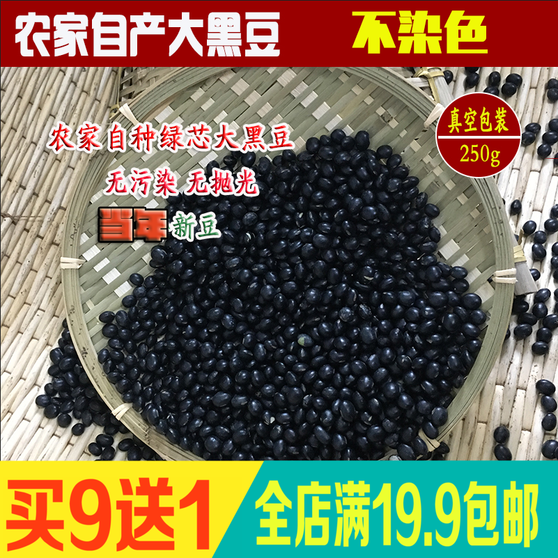 农家自产新货黑豆 青仁 大黑豆粗粮 天然大粒黑豆 250g