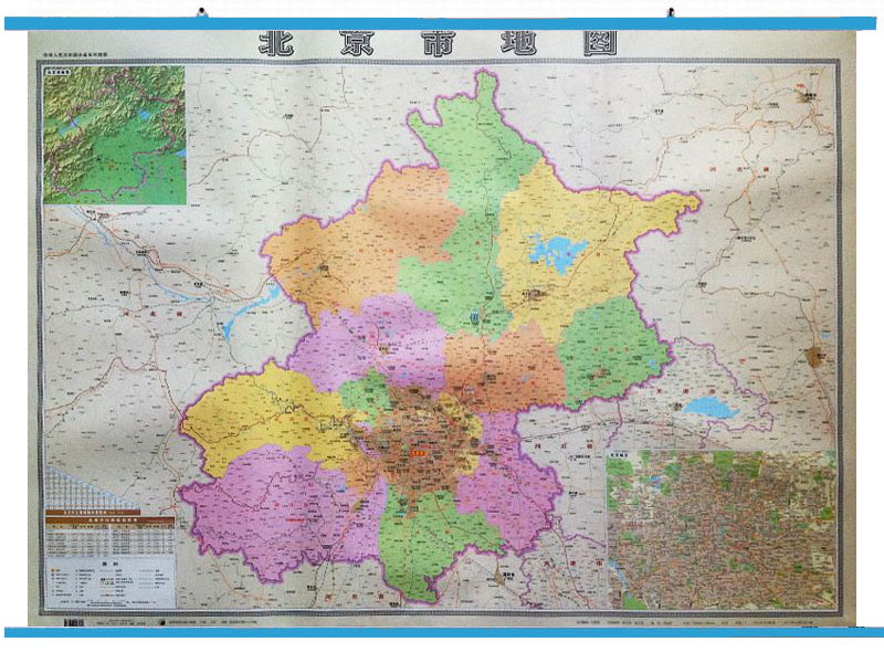 包邮 2017年最新版北京市天津市地图105CM*75CM防水覆膜