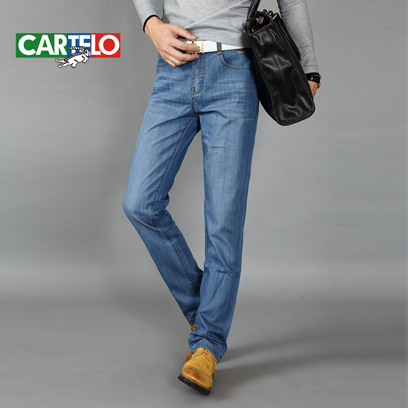 CARTELO/鳄鱼牛仔裤裤男17年夏季新款修身牛仔裤