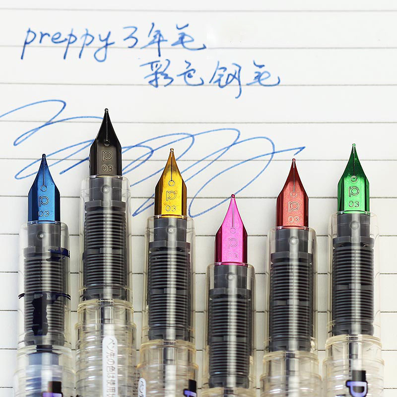 恋纸癖 日本Platinum白金Preppy学生钢笔透明杆彩色笔尖万年笔