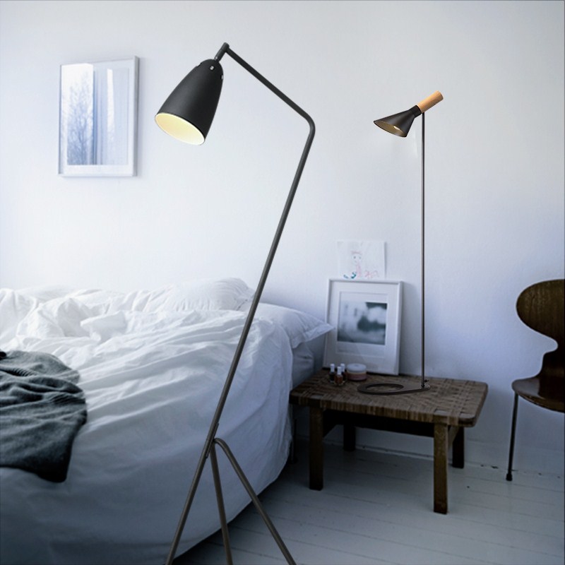 北欧创意卧室客厅复古铁艺灯书房现代简约个性床头落地灯具