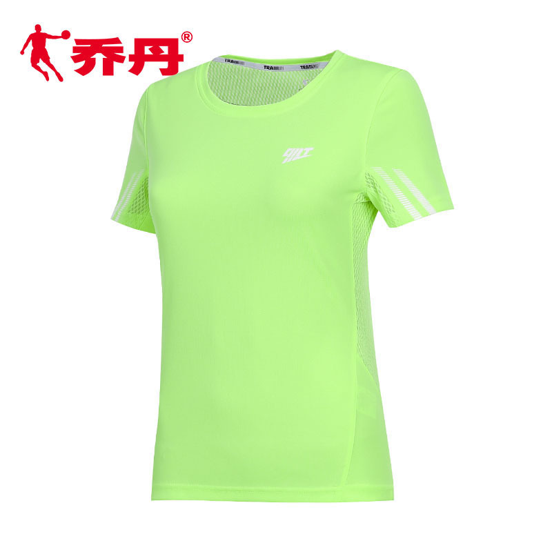 乔丹短袖T恤女2017夏季新款女装半袖圆领速干运动跑步健身运动服