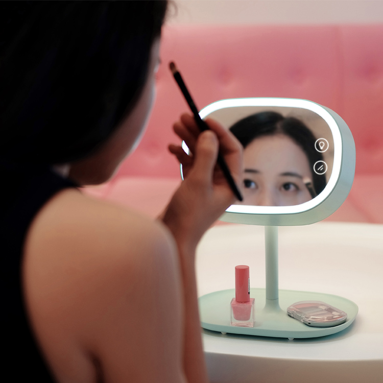 MUID化妆镜台灯 台式化妆镜桌面美妆镜 可发光梳妆镜可充电送女友