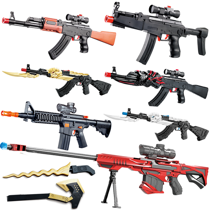 电动连发水弹枪 m4可发射子弹软弹枪儿童仿真玩具枪 巴雷特狙击枪