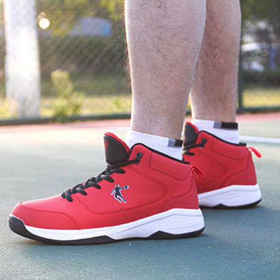 乔丹篮球鞋男鞋高帮战靴春季正品牌运动鞋黑色减震皮面红色篮球鞋