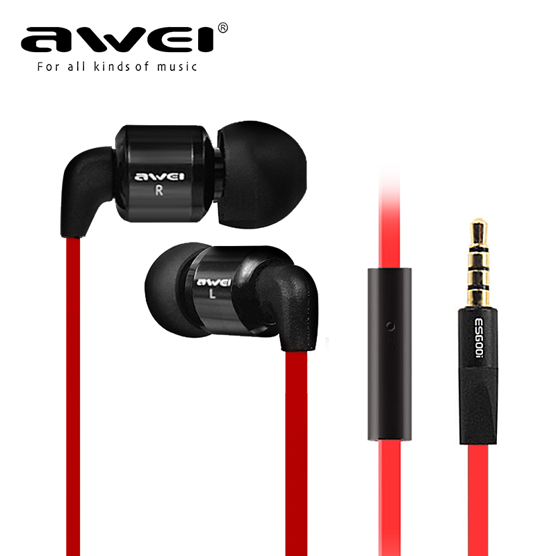 Awei/用维 ES600i 面条入耳式线控耳机手机耳麦 重低音耳塞