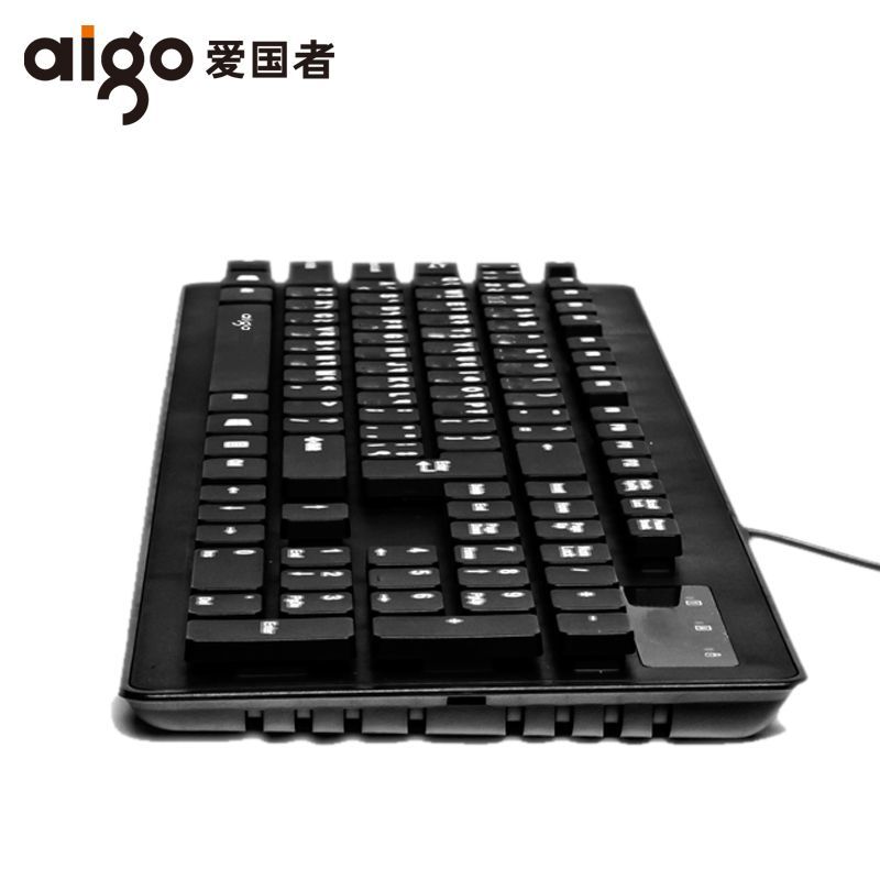 aigo/爱国者W815 有线键盘USB电脑台式笔记本家用办公游戏防水
