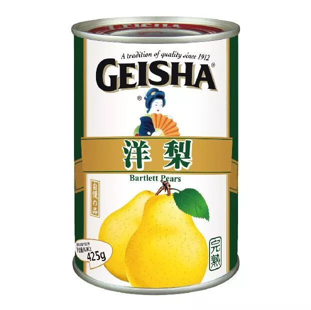 日本百年品牌格益莎（GEISHA）水果罐头糖水洋梨 425g/罐