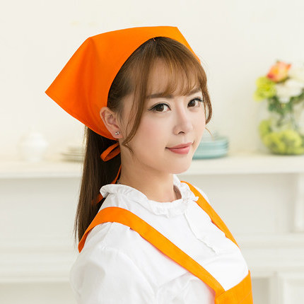 服务员男女厨房工作头巾帽日式厨房餐厅火锅店三角巾厨师帽子简洁