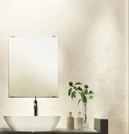 日本进口墙纸山月壁纸 抽象珠光点塑银丝の花卧室满贴墙纸