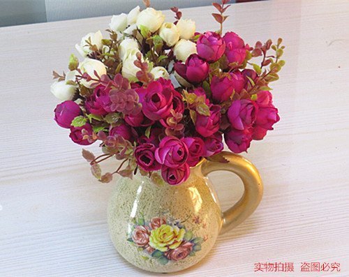 欧式陶瓷花瓶花器花插 欧式家居简约客厅时尚壶型装饰摆件