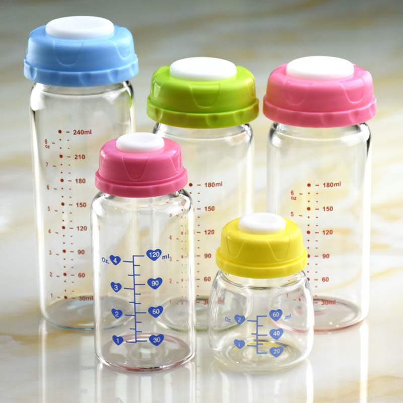 防漏母乳储奶瓶保鲜瓶玻璃宽口径标准口径母乳储存奶瓶储奶杯袋