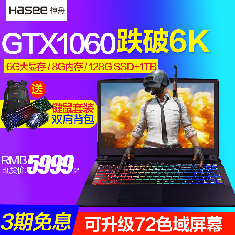 Hasee/神舟 战神 K690E-G4D1 1060 6G显存 吃鸡游戏本笔记本电脑