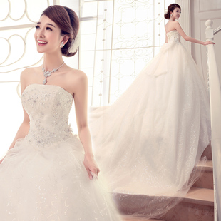 韩版新款高腰孕妇小拖尾婚纱特价包邮礼服蕾丝雪纺粉红色雪纺伴娘