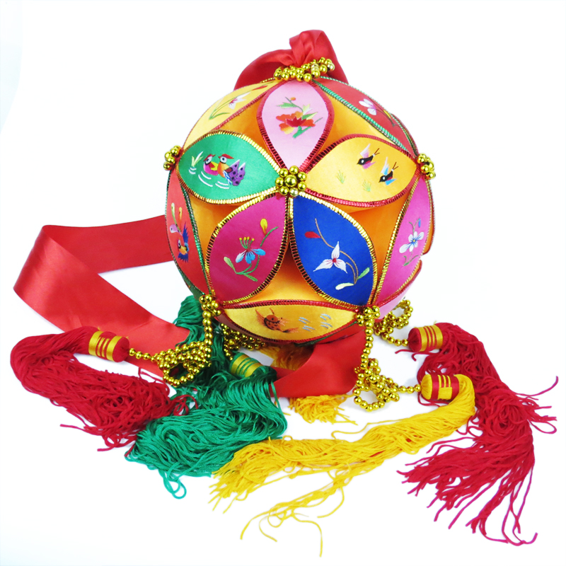 广西壮族特色绣球直径30cm100%纯手工民族工艺品 高品质刺绣