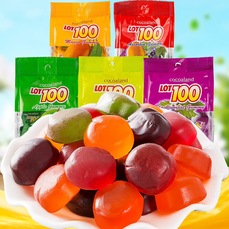 马来西亚进口LOT100一百份果汁软糖150g芒果味橡皮糖软糖糖果喜糖