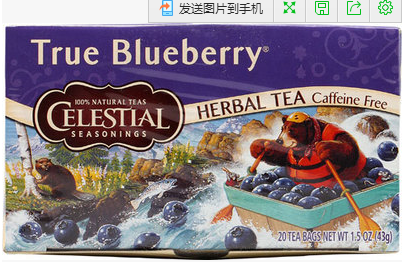 美国Celestial true blueberry纯正蓝莓花草茶 花草茶包 20包