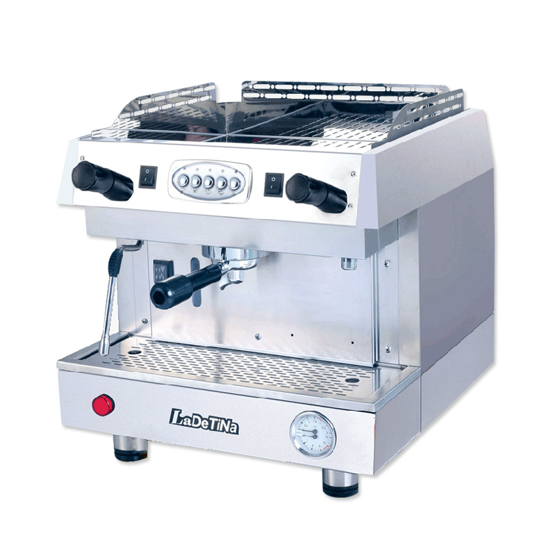 LaDeTiNa新秀单头半自动咖啡机专业意式咖啡机商用咖啡机红色银色