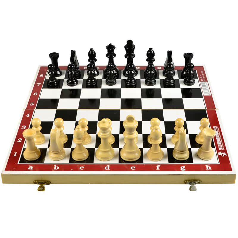 正品 乐士/ENPEX 国际木质象棋 折叠便携式棋盘 业余培训比赛用棋