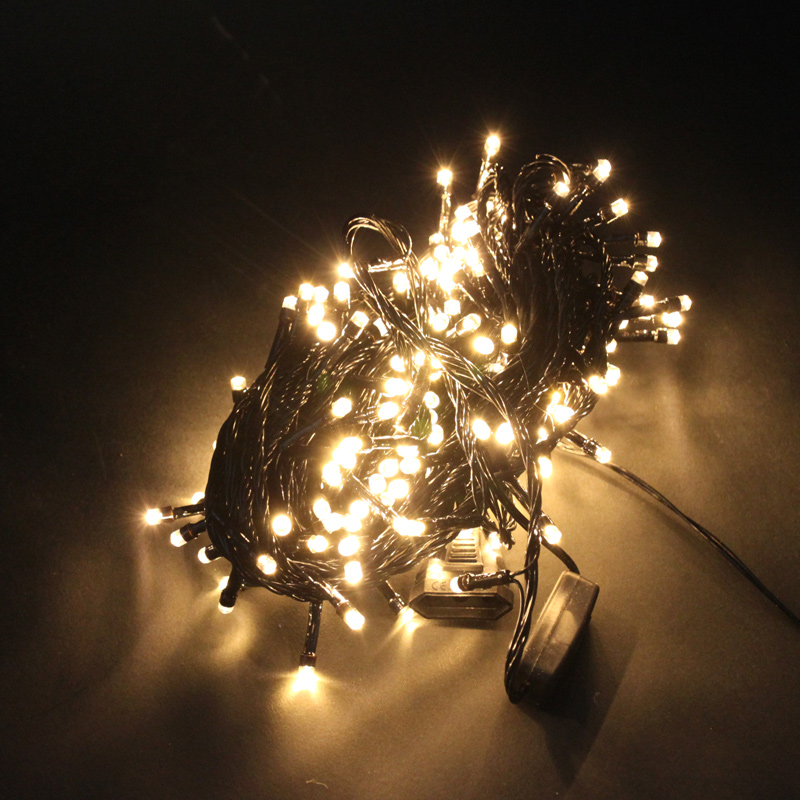 圣诞装饰灯18米200头暖白光常亮led灯串 满天星/带尾插0.4kg