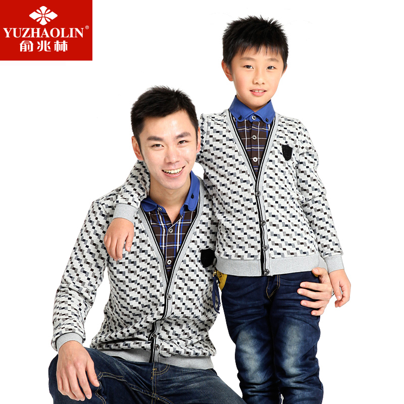 俞兆林 针织假两件亲子装加厚加绒 保暖 上装 外穿 父子装