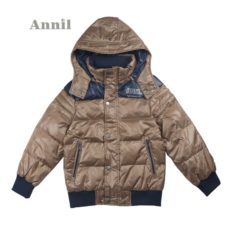 安奈儿男童装 冬装 夹克款中厚羽绒服AB445421 原装专柜正品特价