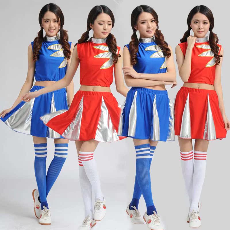 独家新款少女时代同款双色啦啦队表演服装团体操服装啦啦操表演服
