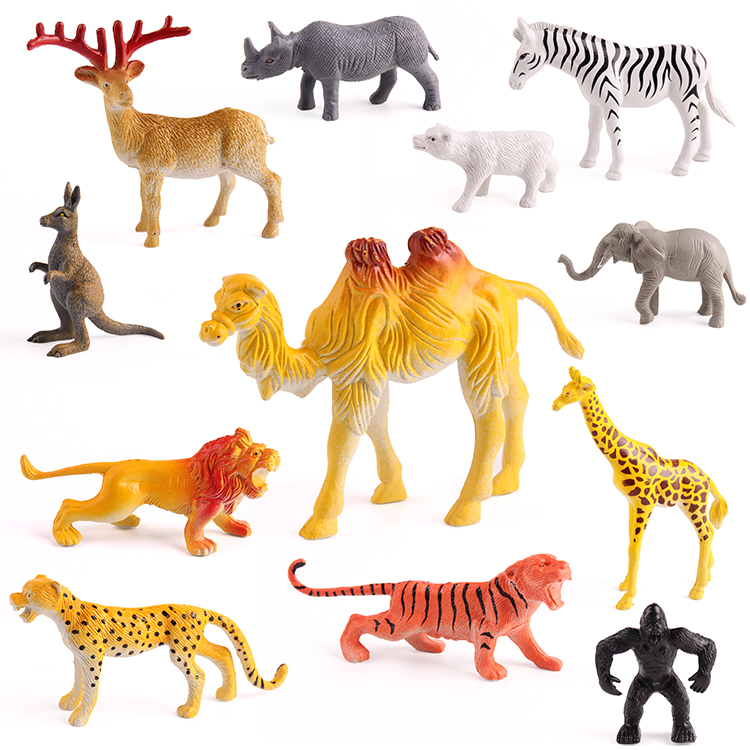 中号老虎狮子大象6个装仿真森林动物模型儿童玩具早教认知套装