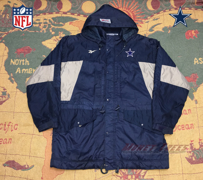 元年绝版橄榄球NFL达拉斯牛仔CowBoys运动棉衣外套复古球衣嘻哈