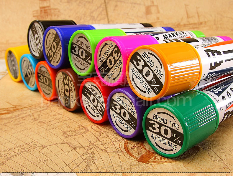 宝克POP麦克笔 线幅宽30mm 广告笔 海报笔 手绘彩色油性马克笔
