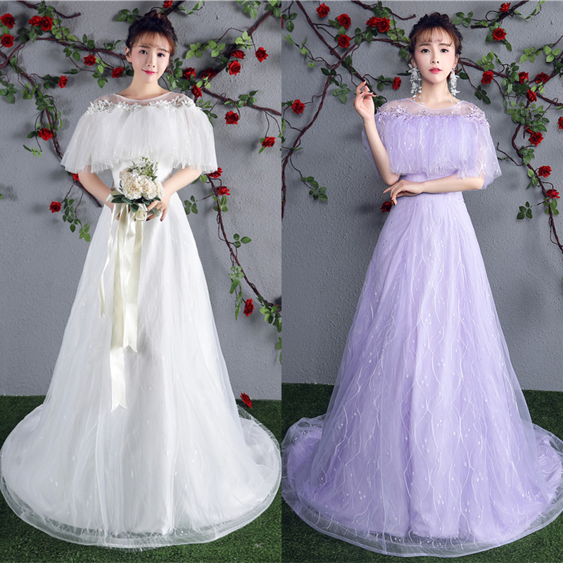 新款旅拍婚纱主题情侣写真服装韩式唯美外景婚纱照拍照摄影轻白纱