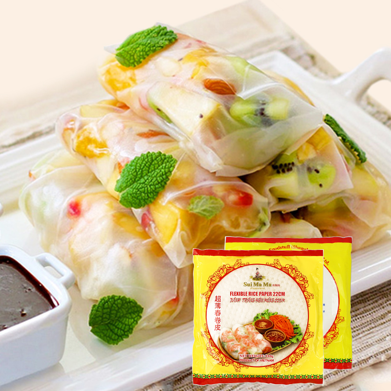 进口水妈妈牌 越南超薄春卷皮 越式特产美食 米纸春卷食材340g