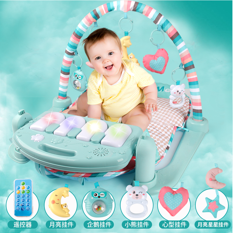 脚踏钢琴婴儿健身架器新生儿宝宝音乐玩具0-1岁3-6-12个月游戏毯