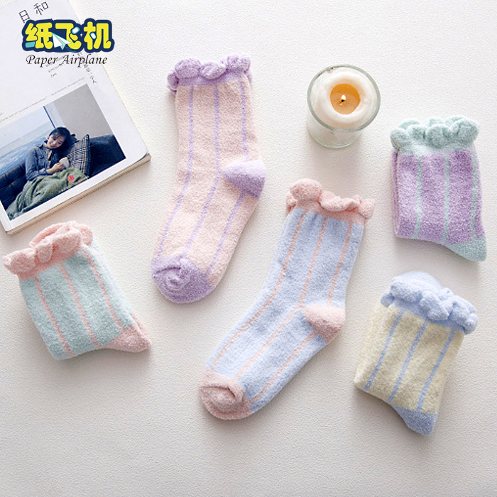 孕妇袜子月子袜秋冬季中筒产妇产后纯棉松口袜加厚保暖透气3双装