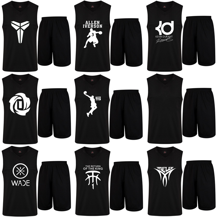 NBA篮球服训练背心无袖科比库里麦迪韦德欧文运动球衣套装定制DIY