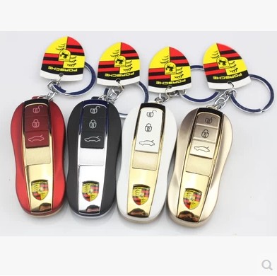保时捷车钥匙充电打火机 创意防风个性USB电子点烟器 电弧打火机
