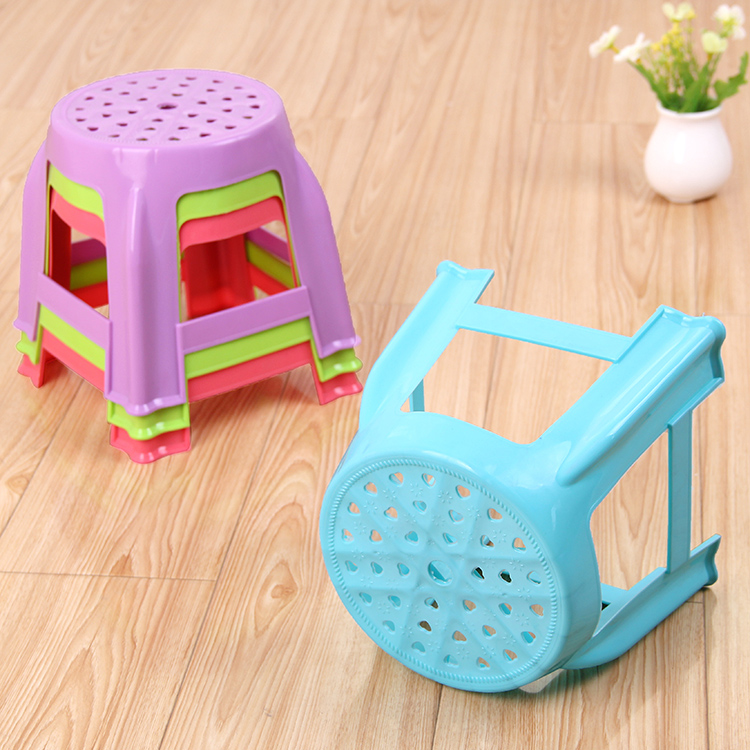 儿童居家塑料板凳小椅子宝宝矮凳子家居成人加厚创意防滑可爱圆凳