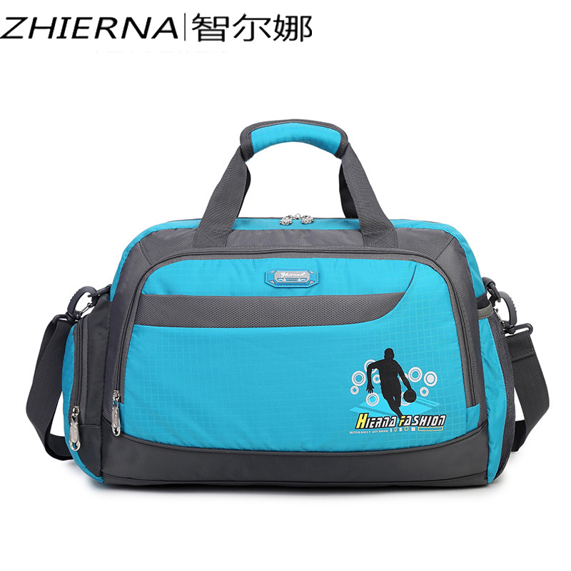 防水尼龙人物图案户外旅行运动男女手提单肩斜挎健身中型行李包袋