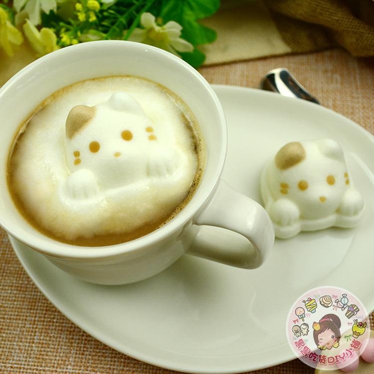 小猫咪猫爪棉花糖 创意非日本代购情人生日礼物咖啡伴侣礼盒装4枚