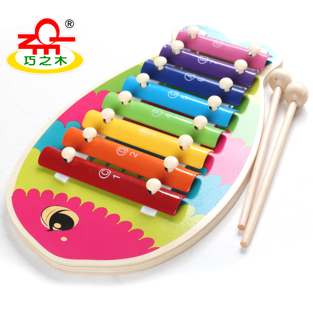 巧之木八音阶手敲琴小木琴 婴幼儿童宝宝益智木制音乐玩具1-2-3岁