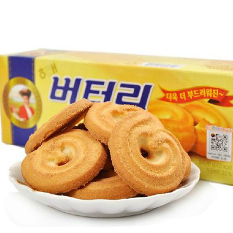 韩国进口 海太黄油曲奇饼干 86g 办公室休闲零食品小吃早餐糕点心
