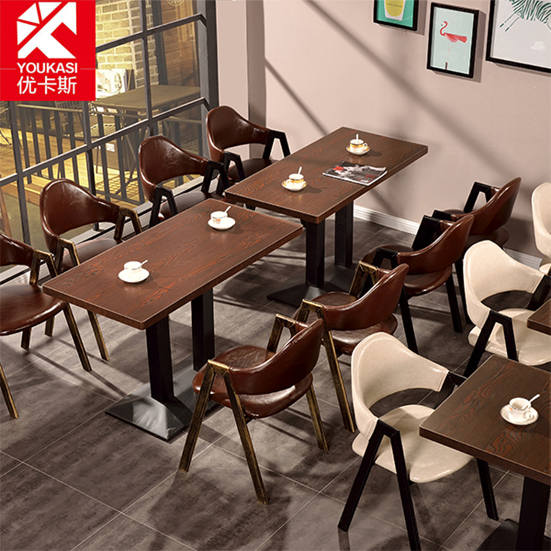 铁艺A字椅子简约现代咖啡西餐厅甜品奶茶饭店休闲酒吧餐桌椅组合