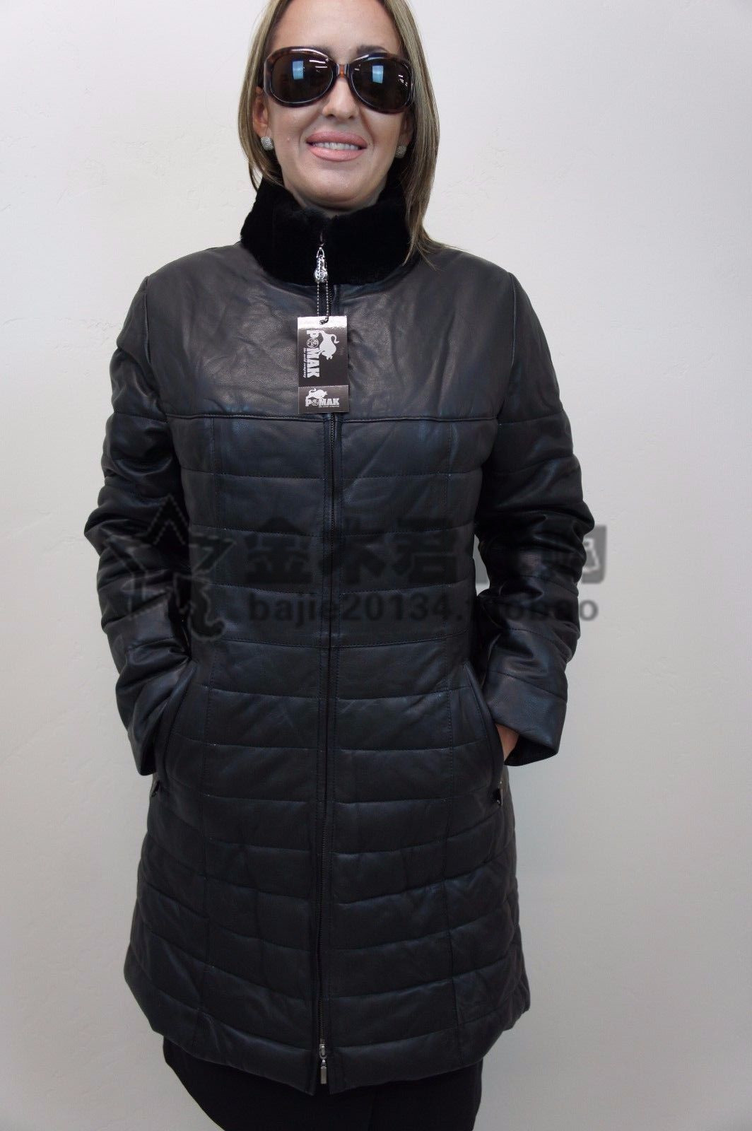 美国代购 夹克皮衣外套 女性女性羊皮革衬里XS-6XL布莱恩