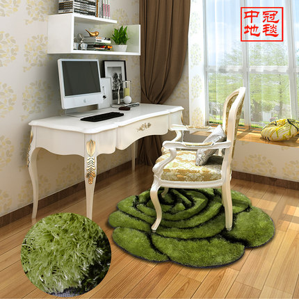 中冠 3D玫瑰花 客厅卧室圆形花朵地毯 地垫 电脑椅垫 特价F天香