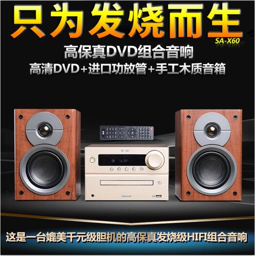 索爱 SA-X60 蓝牙DVD组合音响dvd影碟机HIFI音箱台式迷你CD播放器