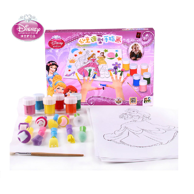 迪士尼儿童绘画玩具冰雪奇缘公主造型彩色手指画可水洗颜料DS1451